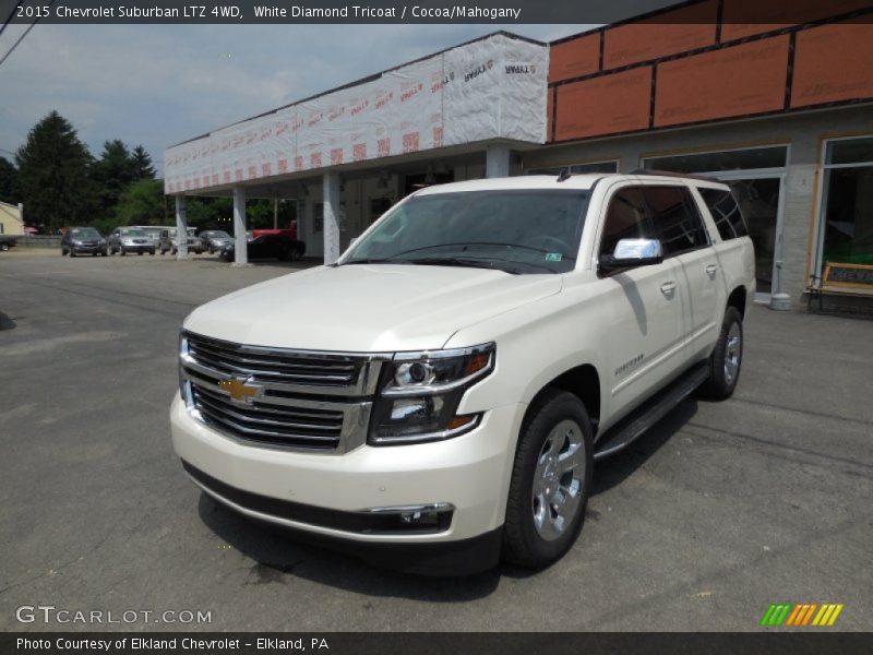 White Diamond Tricoat / Cocoa/Mahogany 2015 Chevrolet Suburban LTZ 4WD