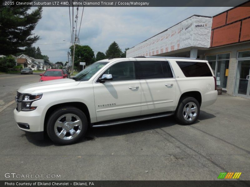 White Diamond Tricoat / Cocoa/Mahogany 2015 Chevrolet Suburban LTZ 4WD