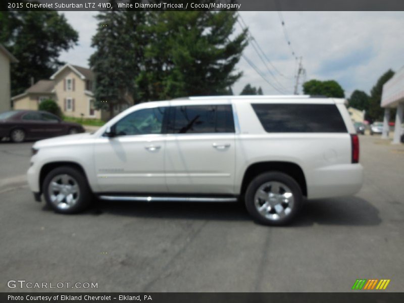 White Diamond Tricoat / Cocoa/Mahogany 2015 Chevrolet Suburban LTZ 4WD