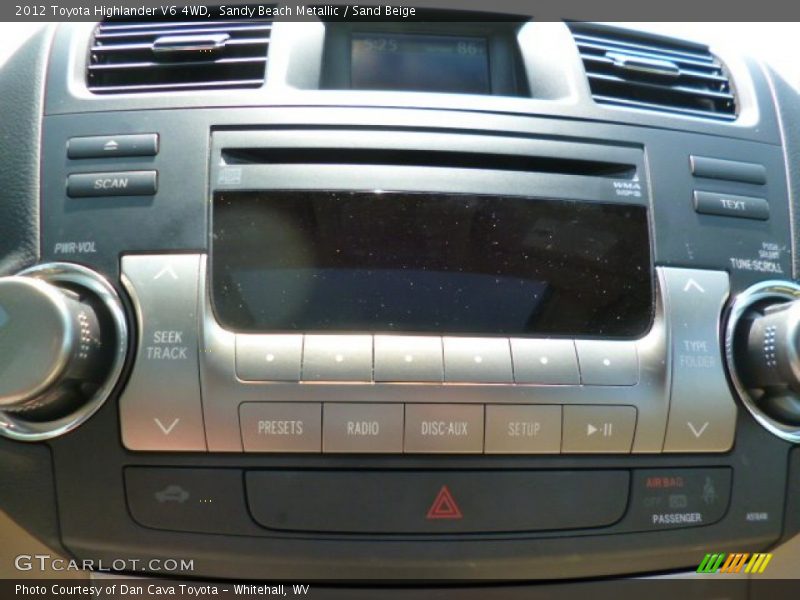 Sandy Beach Metallic / Sand Beige 2012 Toyota Highlander V6 4WD