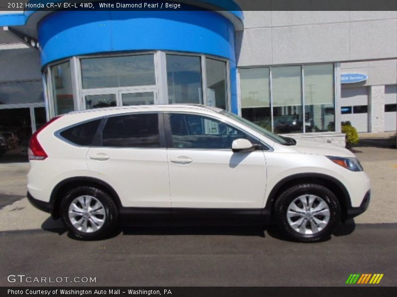 White Diamond Pearl / Beige 2012 Honda CR-V EX-L 4WD