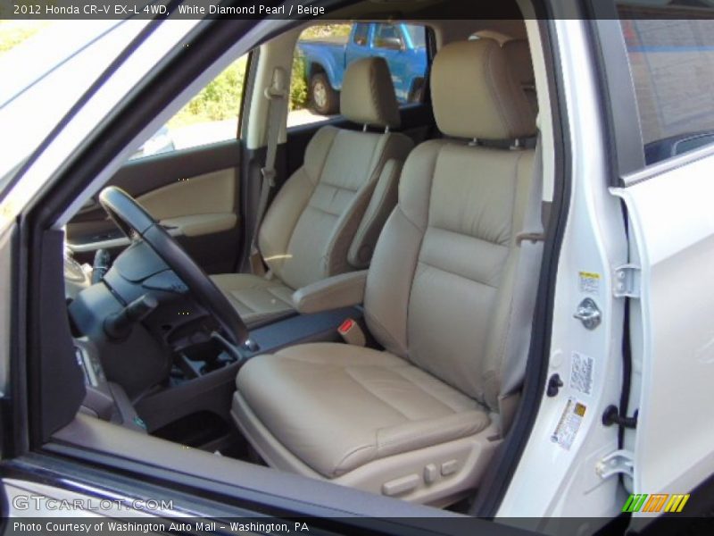 White Diamond Pearl / Beige 2012 Honda CR-V EX-L 4WD