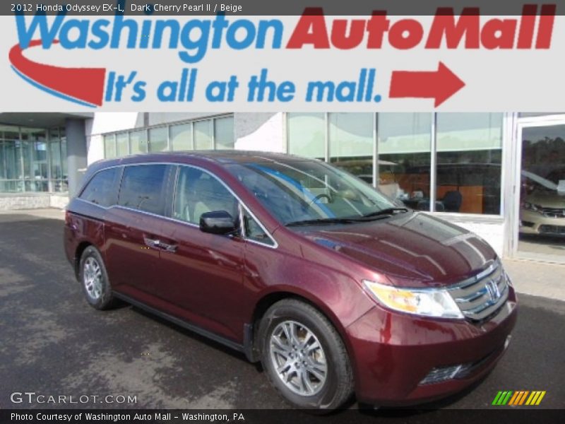 Dark Cherry Pearl II / Beige 2012 Honda Odyssey EX-L