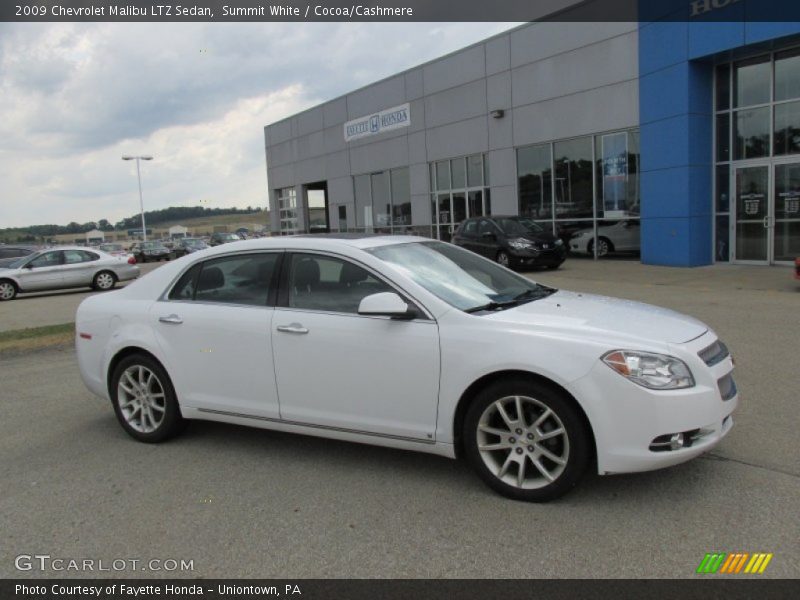 Summit White / Cocoa/Cashmere 2009 Chevrolet Malibu LTZ Sedan