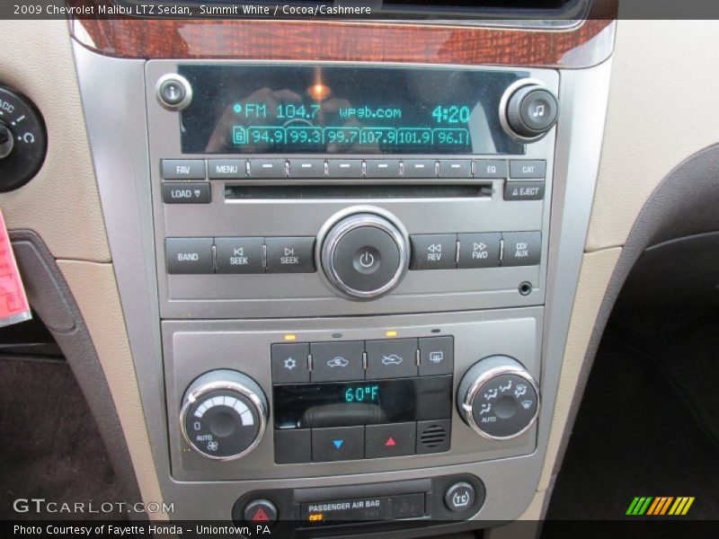 Summit White / Cocoa/Cashmere 2009 Chevrolet Malibu LTZ Sedan