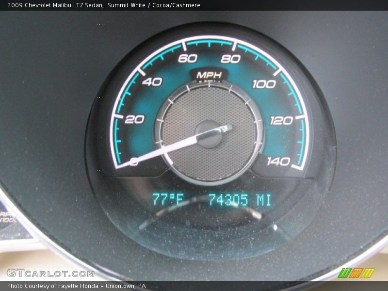 Summit White / Cocoa/Cashmere 2009 Chevrolet Malibu LTZ Sedan