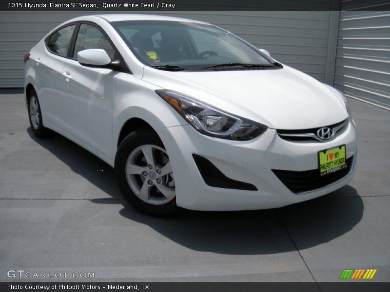 Quartz White Pearl / Gray 2015 Hyundai Elantra SE Sedan