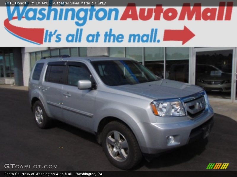 Alabaster Silver Metallic / Gray 2011 Honda Pilot EX 4WD