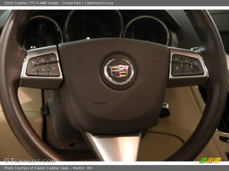 Crystal Red / Cashmere/Cocoa 2009 Cadillac CTS 4 AWD Sedan
