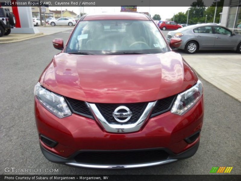 Cayenne Red / Almond 2014 Nissan Rogue S AWD