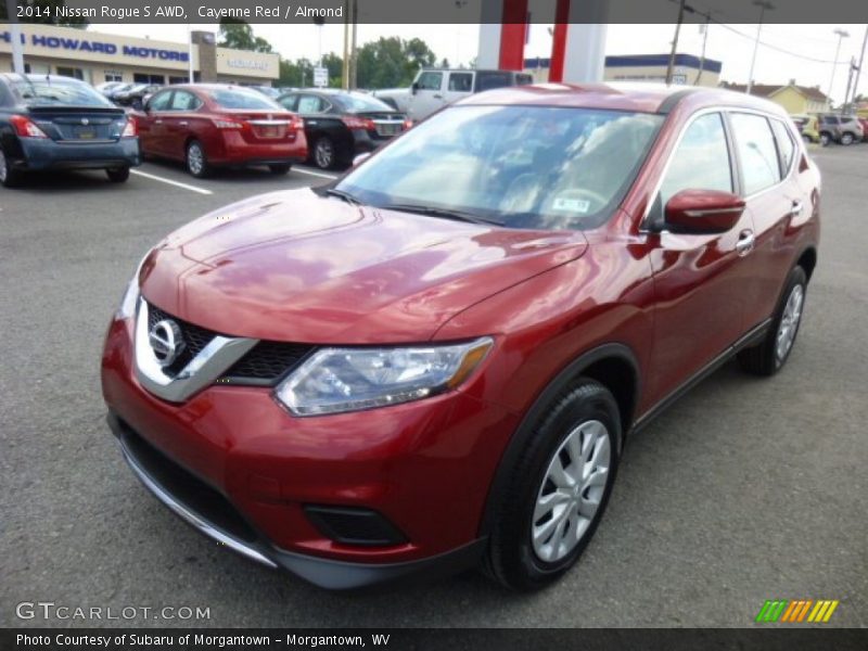 Cayenne Red / Almond 2014 Nissan Rogue S AWD