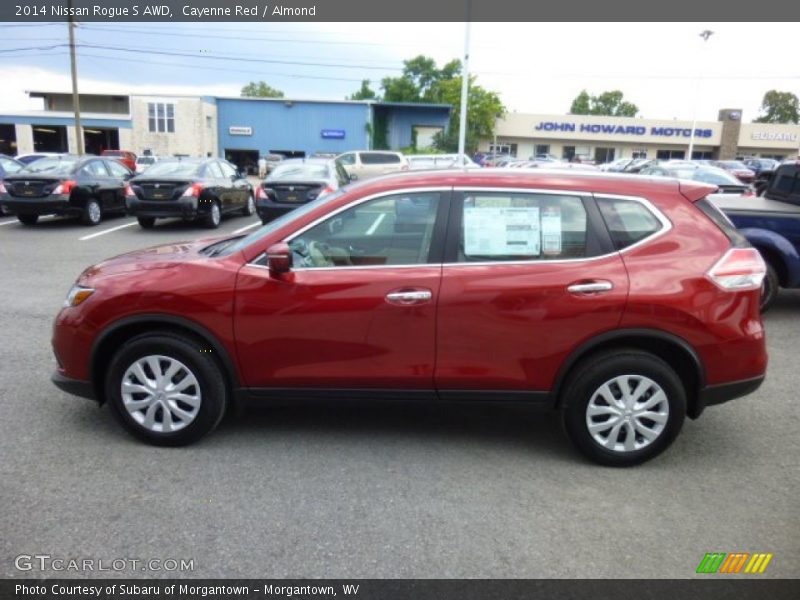 Cayenne Red / Almond 2014 Nissan Rogue S AWD