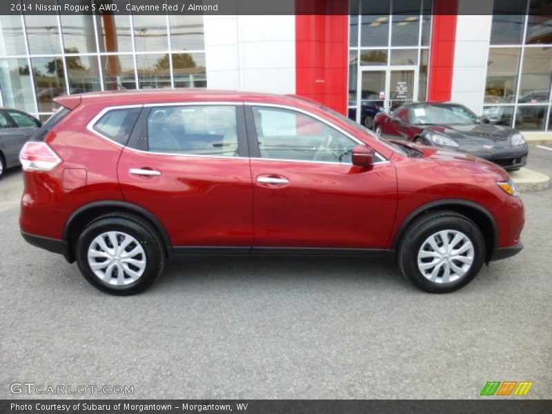Cayenne Red / Almond 2014 Nissan Rogue S AWD