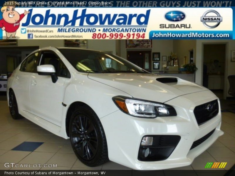 Crystal White Pearl / Carbon Black 2015 Subaru WRX Limited