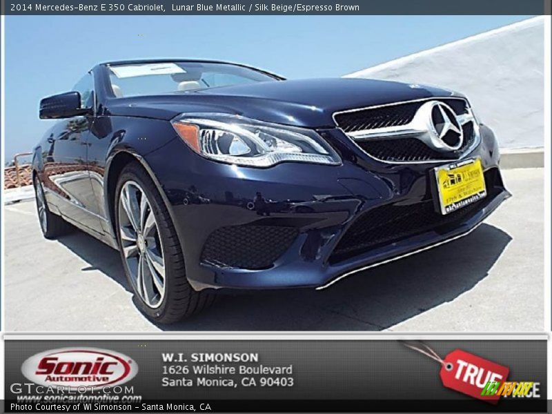 Lunar Blue Metallic / Silk Beige/Espresso Brown 2014 Mercedes-Benz E 350 Cabriolet