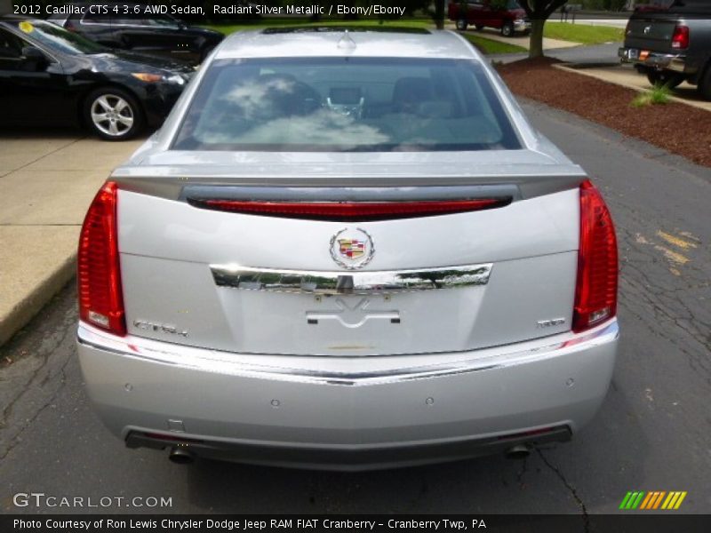 Radiant Silver Metallic / Ebony/Ebony 2012 Cadillac CTS 4 3.6 AWD Sedan