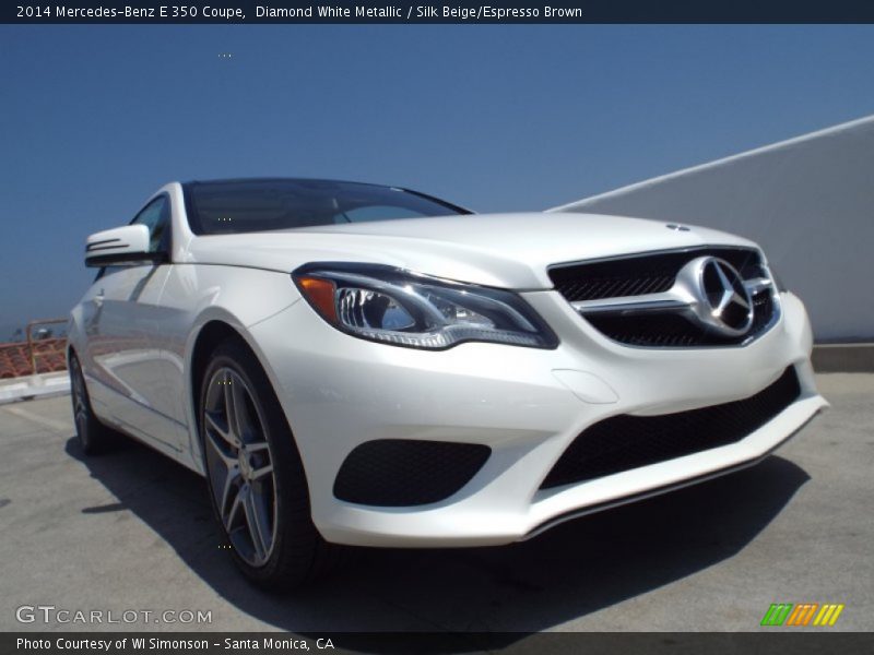 Diamond White Metallic / Silk Beige/Espresso Brown 2014 Mercedes-Benz E 350 Coupe