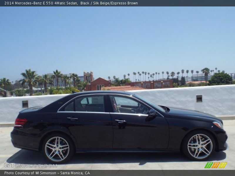 Black / Silk Beige/Espresso Brown 2014 Mercedes-Benz E 550 4Matic Sedan