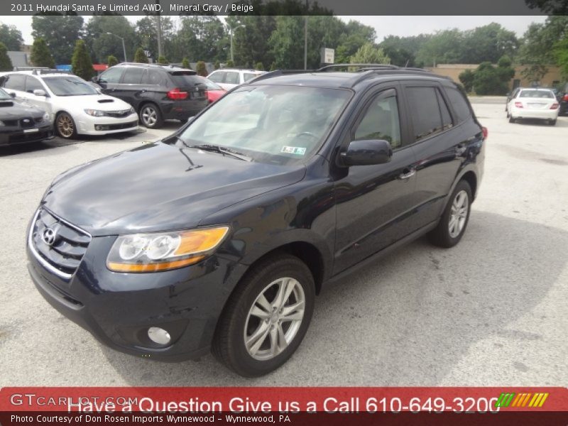 Mineral Gray / Beige 2011 Hyundai Santa Fe Limited AWD
