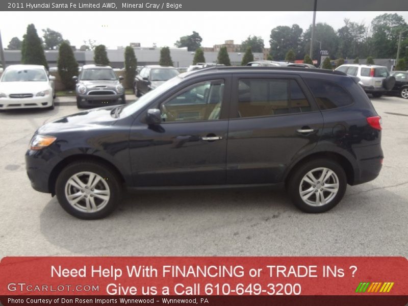 Mineral Gray / Beige 2011 Hyundai Santa Fe Limited AWD