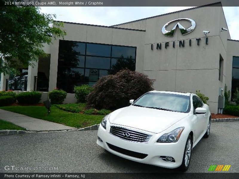 Moolight White / Graphite 2014 Infiniti Q60 Coupe AWD