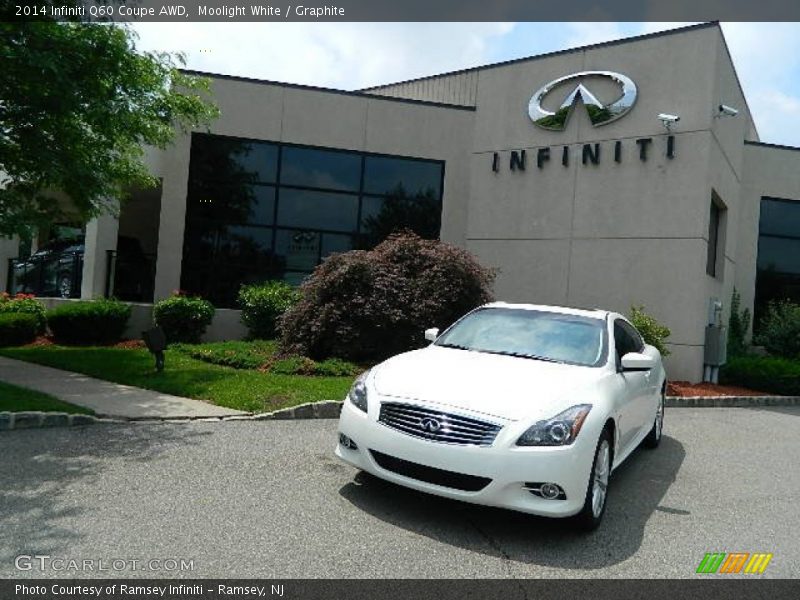 Moolight White / Graphite 2014 Infiniti Q60 Coupe AWD