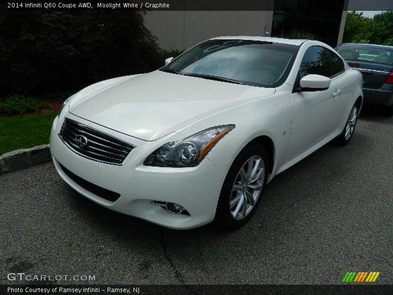 Moolight White / Graphite 2014 Infiniti Q60 Coupe AWD