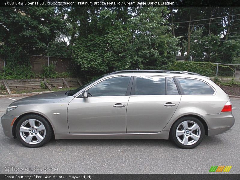 Platinum Bronze Metallic / Cream Beige Dakota Leather 2008 BMW 5 Series 535xi Sports Wagon