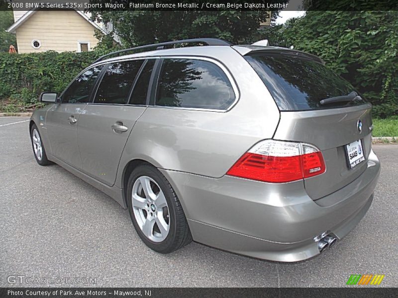Platinum Bronze Metallic / Cream Beige Dakota Leather 2008 BMW 5 Series 535xi Sports Wagon
