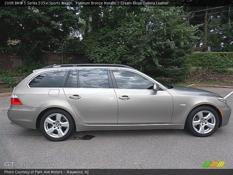 Platinum Bronze Metallic / Cream Beige Dakota Leather 2008 BMW 5 Series 535xi Sports Wagon