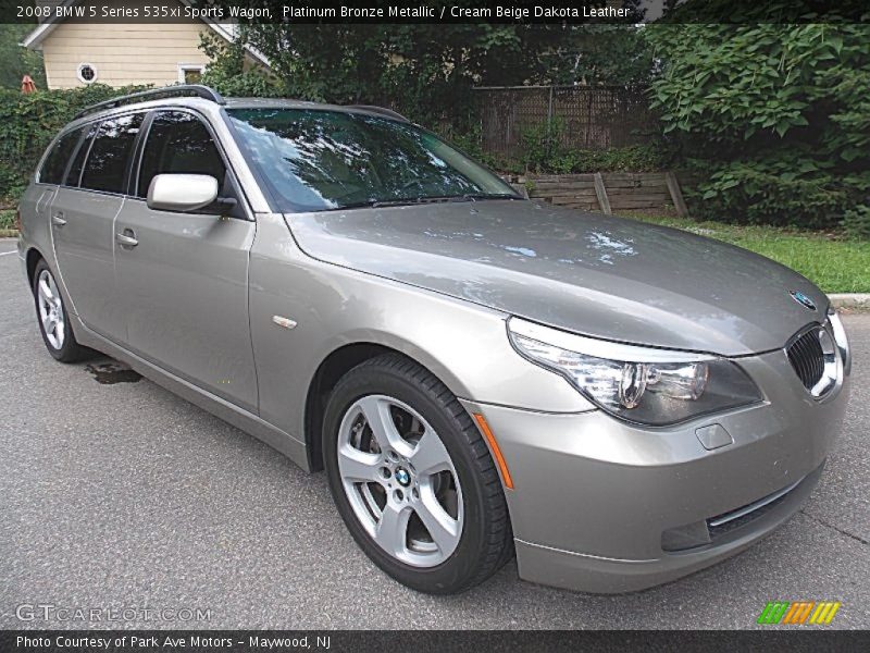 Platinum Bronze Metallic / Cream Beige Dakota Leather 2008 BMW 5 Series 535xi Sports Wagon