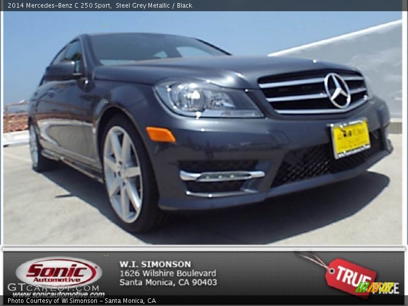 Steel Grey Metallic / Black 2014 Mercedes-Benz C 250 Sport