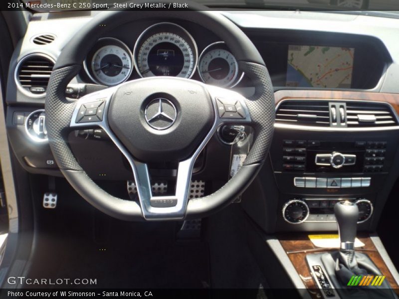 Steel Grey Metallic / Black 2014 Mercedes-Benz C 250 Sport