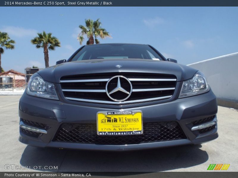 Steel Grey Metallic / Black 2014 Mercedes-Benz C 250 Sport