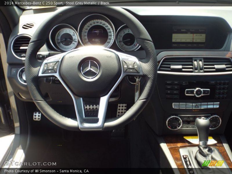 Steel Grey Metallic / Black 2014 Mercedes-Benz C 250 Sport