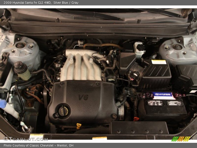 Silver Blue / Gray 2009 Hyundai Santa Fe GLS 4WD