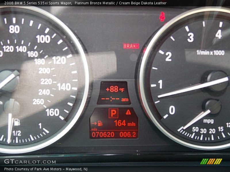 Platinum Bronze Metallic / Cream Beige Dakota Leather 2008 BMW 5 Series 535xi Sports Wagon