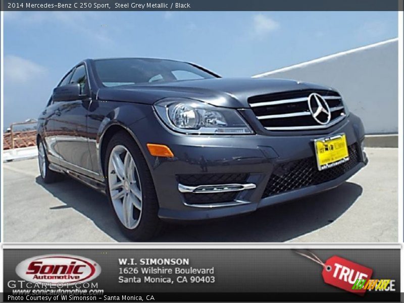 Steel Grey Metallic / Black 2014 Mercedes-Benz C 250 Sport