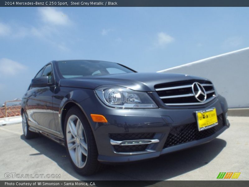 Steel Grey Metallic / Black 2014 Mercedes-Benz C 250 Sport