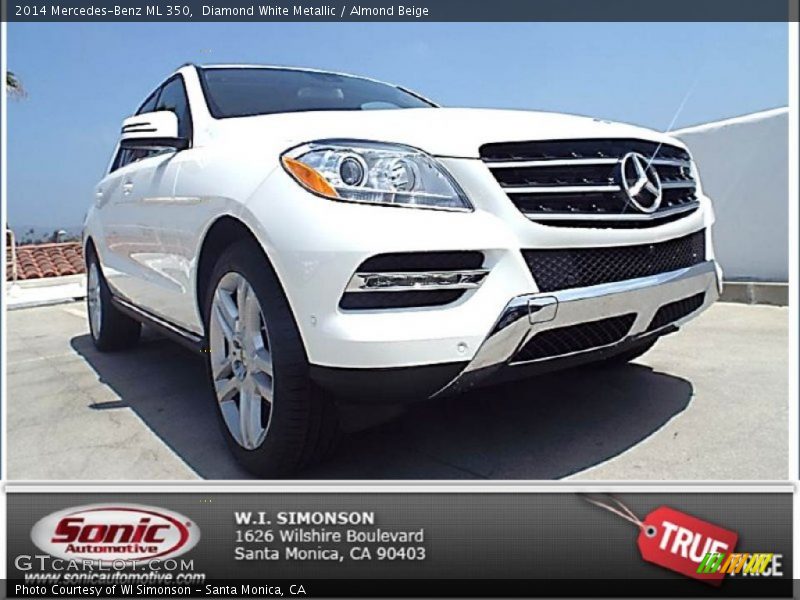 Diamond White Metallic / Almond Beige 2014 Mercedes-Benz ML 350
