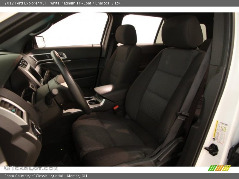 White Platinum Tri-Coat / Charcoal Black 2012 Ford Explorer XLT