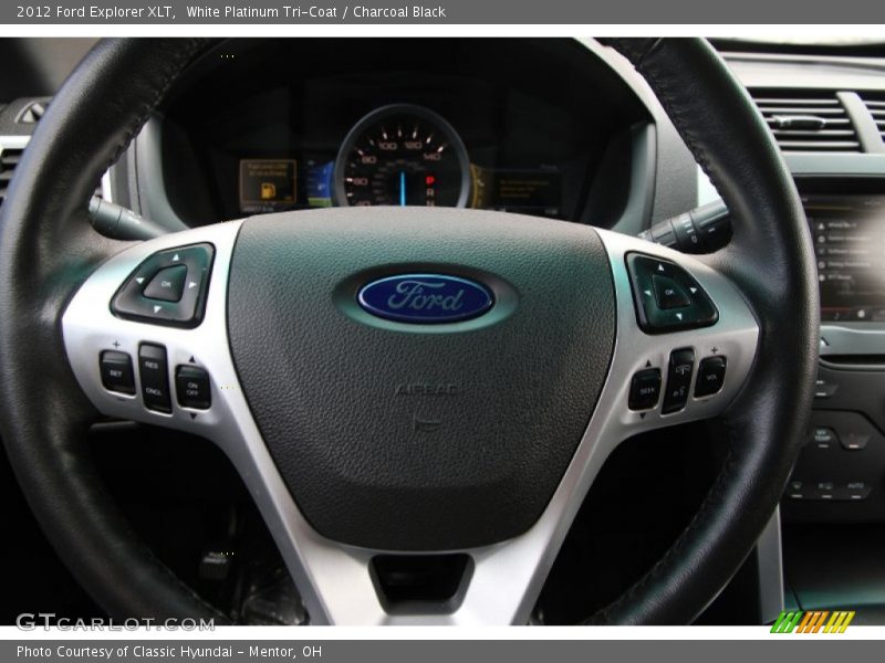 White Platinum Tri-Coat / Charcoal Black 2012 Ford Explorer XLT