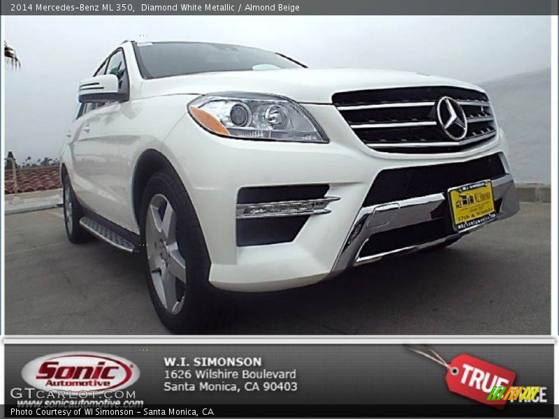 Diamond White Metallic / Almond Beige 2014 Mercedes-Benz ML 350