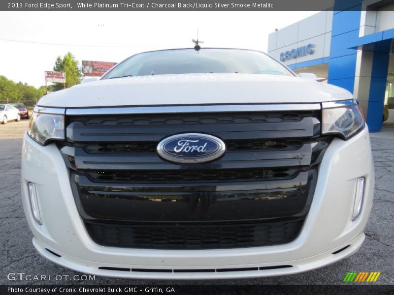 White Platinum Tri-Coat / Charcoal Black/Liquid Silver Smoke Metallic 2013 Ford Edge Sport