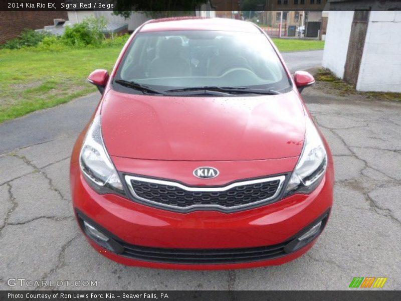 Signal Red / Beige 2014 Kia Rio EX