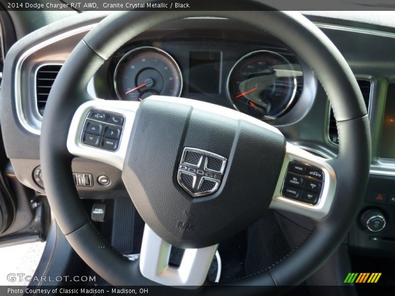 Granite Crystal Metallic / Black 2014 Dodge Charger R/T AWD