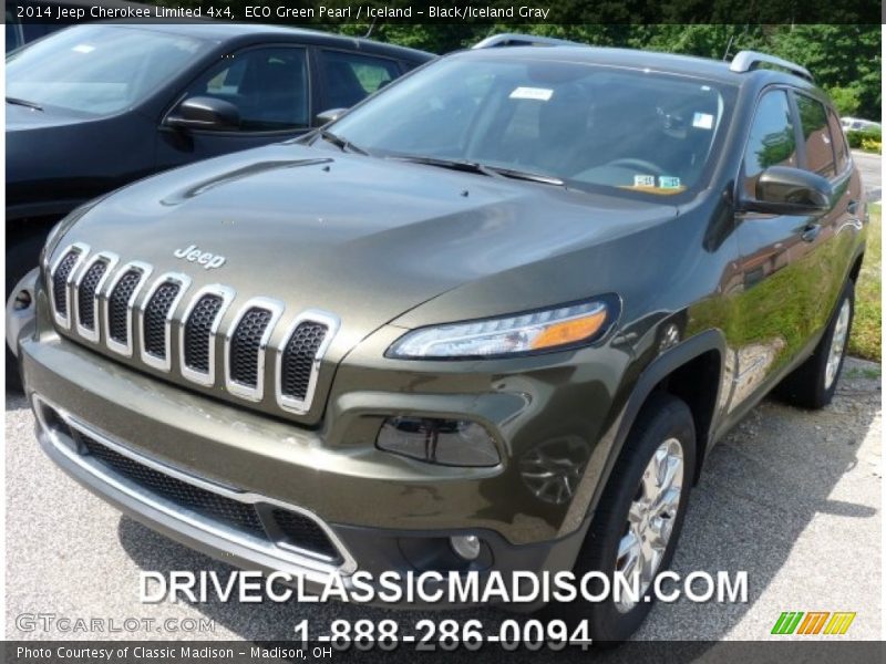 ECO Green Pearl / Iceland - Black/Iceland Gray 2014 Jeep Cherokee Limited 4x4