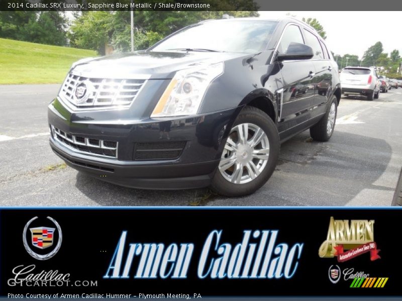 Sapphire Blue Metallic / Shale/Brownstone 2014 Cadillac SRX Luxury