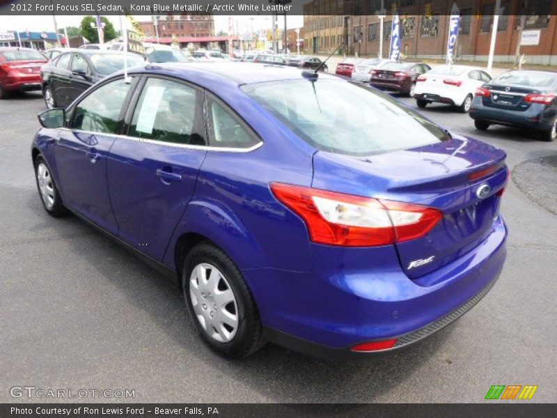 Kona Blue Metallic / Arctic White Leather 2012 Ford Focus SEL Sedan