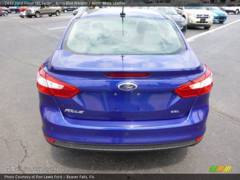 Kona Blue Metallic / Arctic White Leather 2012 Ford Focus SEL Sedan